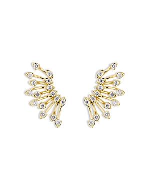 Hueb 18k Yellow Gold Luminus Diamond Spray Statement Earrings