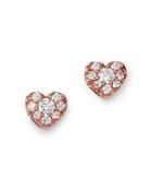 Bloomingdale's Diamond Heart Stud Earrings In 14k Rose Gold, 0.50 Ct. T.w. - 100% Exclusive
