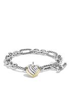 David Yurman Cable Heart Charm Bracelet With Gold