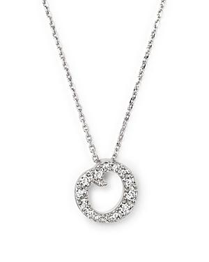 Diamond Initial O Pendant Necklace In 14k White Gold, .13 Ct. T.w. - 100% Exclusive