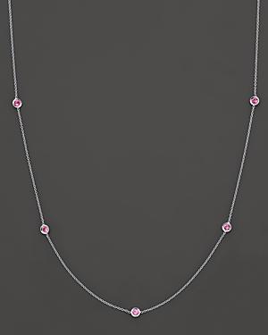 Roberto Coin 18 Kt. White Gold And Pink Sapphire Necklace