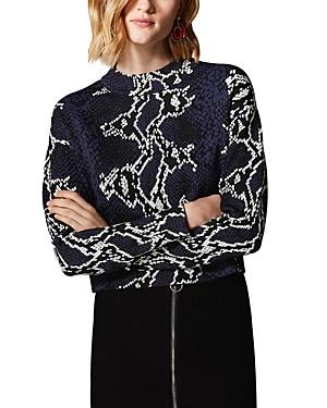 Karen Millen Snake Jacquard Cropped Sweater