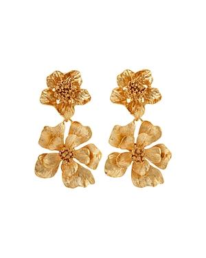 Oscar De La Renta Classic Flower Drop Earrings