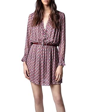 Zadig & Voltaire Reevas Mousseline Tie Front Mini Dress