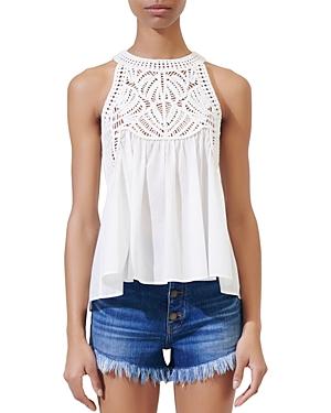 Maje Lola Crochet Trim Cotton Top