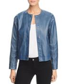 Donna Karan New York Cropped Leather Jacket