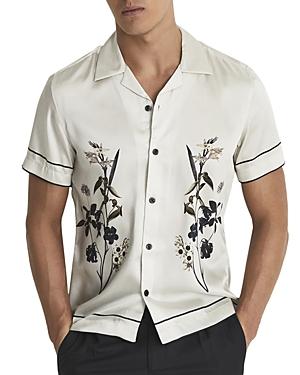 Reiss Fierro Camp Collar Short Sleeve Floral Shirt