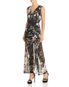 Guess Nadira Sleeveless Metallic Floral-print Maxi Dress