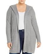 Cupio Plus Thermal-knit Hooded Duster Cardigan