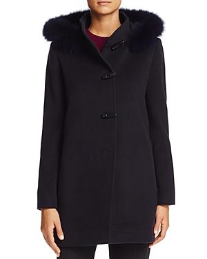 Cinzia Rocca Icons Fox Fur Trim Wool & Cashmere Duffel Coat
