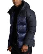 Polo Ralph Lauren Rlx Color Blocked Water Repellent Quilted Hooded Down Jacket