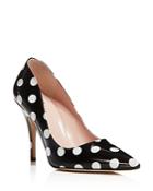 Kate Spade New York Licorice Polka Dot Pointed Toe High Heel Pumps