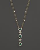 Emerald And Diamond Pendant Necklace In 14k Yellow Gold, 16