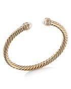David Yurman Cable Bracelet In 18k Yellow Gold With Pearls & Diamonds