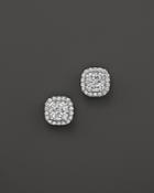 Diamond Cluster Stud Earrings In 14k White Gold, 2.0 Ct. T.w.