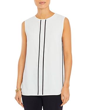 Misook Piped Vented Hem Top