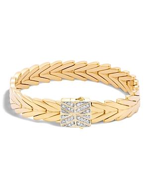 John Hardy 18k Yellow Gold Modern Chain Bracelet With Diamonds