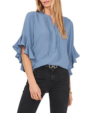 Vince Camuto Ruffle Sleeve Split Neck Top