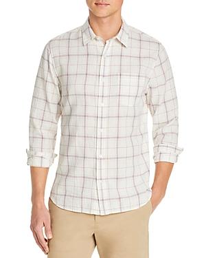 Vince Linen & Cotton Plaid Slim Fit Button Down Shirt