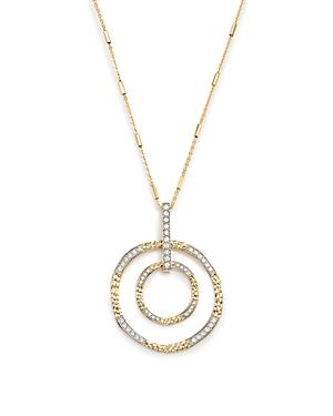 Bloomingdale's Diamond Double Circle Pendant Necklace In 14k Yellow Gold, .75 Ct. T.w. - 100% Exclusive