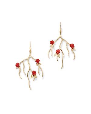 Annette Ferdinandsen Design 14k Yellow Gold Rose Garden Coral Drop Earrings