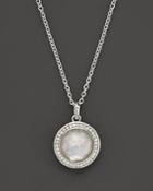 Ippolita Stella Lollipop Pendant Necklace In Mother-of-pearl Doublet With Diamonds In Sterling Silver, 16