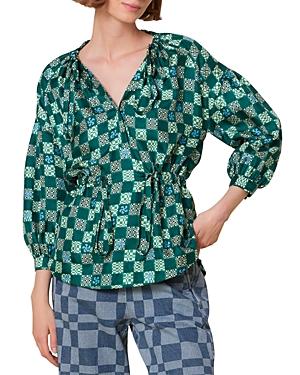 Whistles Silk Checkerboard Top