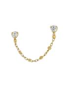 Zoe Chicco 14k Yellow Gold Diamond Double Pierced Chain Earring