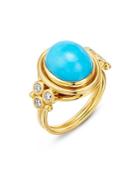 Temple St. Clair 18k Yellow Gold Turquoise & Diamond Statement Ring