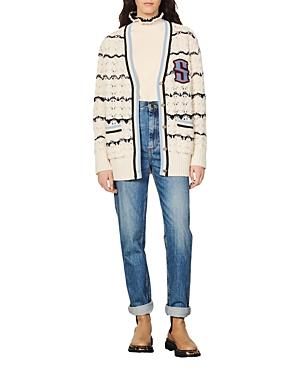 Sandro Ludvik Pointelle Oversized Cardigan