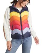 Marine Layer Rainbow Striped Puffer Vest
