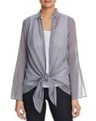 Kenneth Cole Layered Tie Front Top