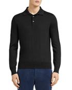 Ermenegildo Zegna Cashseta Essential Long Sleeve Regular Fit Polo Shirt