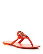 Tory Burch Women's Miller Square Toe Leather Thong Sandals