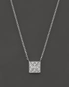 Kc Designs Diamond Pyramid Stud Pendant Necklace In 14k White Gold, 16