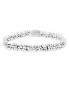 Suzanne Kalan 18k White Gold Fireworks Diamond Round Cut & Baguette Scattered Cluster Tennis Bracelet