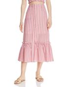 The Fifth Label Kite Stripe Ruffled Midi Skirt