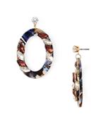 Aqua Multicolor Oval Drop Earrings - 100% Exclusive