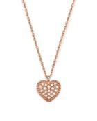Diamond Pave Heart Pendant Necklace In 14k Rose Gold, .08 Ct. T.w. - 100% Exclusive