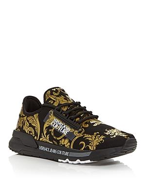 Versace Jeans Couture Men's Baroque Print Knit Low Top Sneakers
