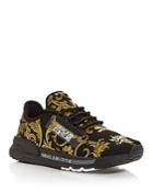 Versace Jeans Couture Men's Baroque Print Knit Low Top Sneakers