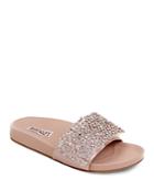Badgley Mischka Horton Embellished Satin Slide Sandals