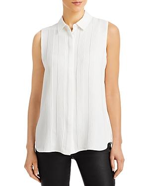 Lafayette 148 New York Amos Pintucked Silk Blouse