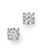 Colorless Certified Round Diamond Stud Earring In 18k White Gold, 0.75 Ct. T.w. - 100% Exclusive