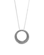 John Hardy Sterling Silver Classic Chain Large Round Pendant Necklace, 36