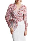 Gerard Darel Claude Paisley Print Wrap Top