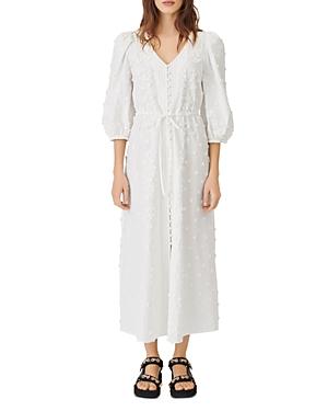 Maje Roxitane Cotton Embroidered Midi Dress