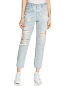 Ag Phoebe Distressed Straight-leg Jeans In 22 Year Fearless