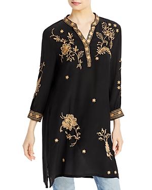 Johnny Was Phiona Henley Silk Shirt Dress