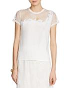 Maje Tradition Lace-trimmed Tee